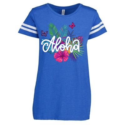 Aloha Hawaii Tropical Beach Enza Ladies Jersey Football T-Shirt