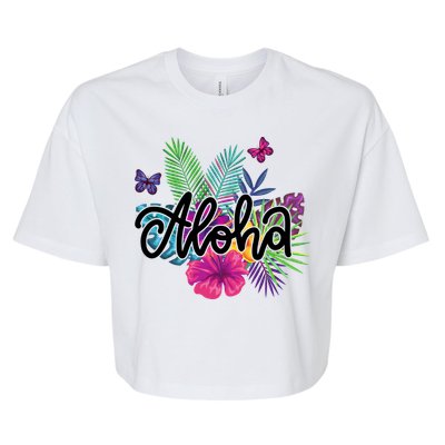 Aloha Hawaii Tropical Beach Bella+Canvas Jersey Crop Tee