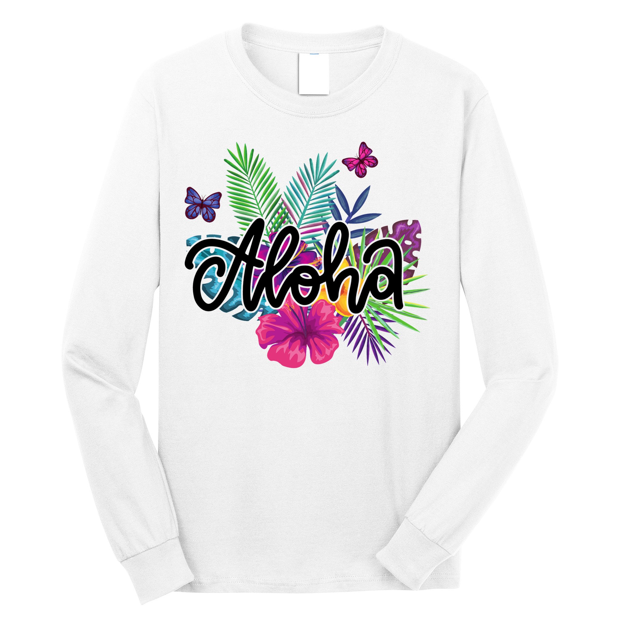 Aloha Hawaii Tropical Beach Long Sleeve Shirt