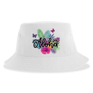 Aloha Hawaii Tropical Beach Sustainable Bucket Hat