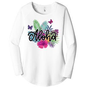 Aloha Hawaii Tropical Beach Women's Perfect Tri Tunic Long Sleeve Shirt