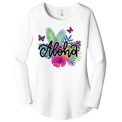 Aloha Hawaii Tropical Beach Women's Perfect Tri Tunic Long Sleeve Shirt