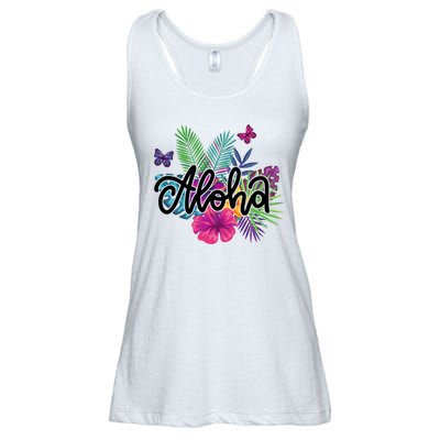 Aloha Hawaii Tropical Beach Ladies Essential Flowy Tank