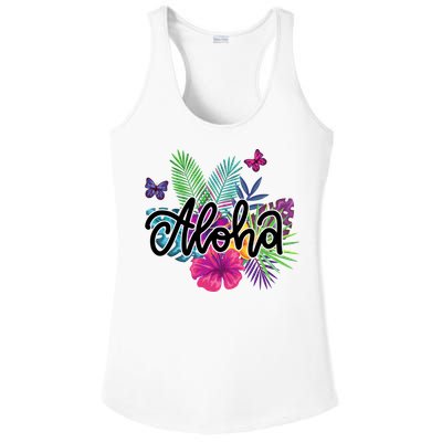 Aloha Hawaii Tropical Beach Ladies PosiCharge Competitor Racerback Tank