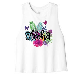 Aloha Hawaii Tropical Beach Women's Racerback Cropped Tank