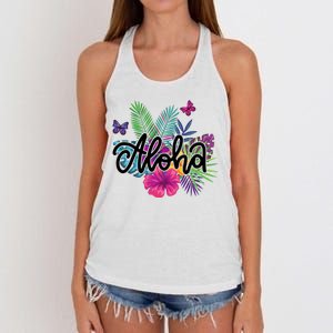 Aloha Hawaii Tropical Beach Women's Knotted Racerback Tank