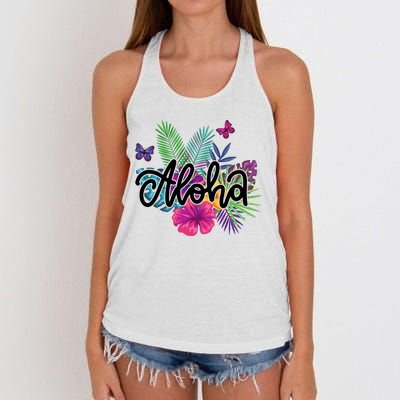 Aloha Hawaii Tropical Beach Women's Knotted Racerback Tank