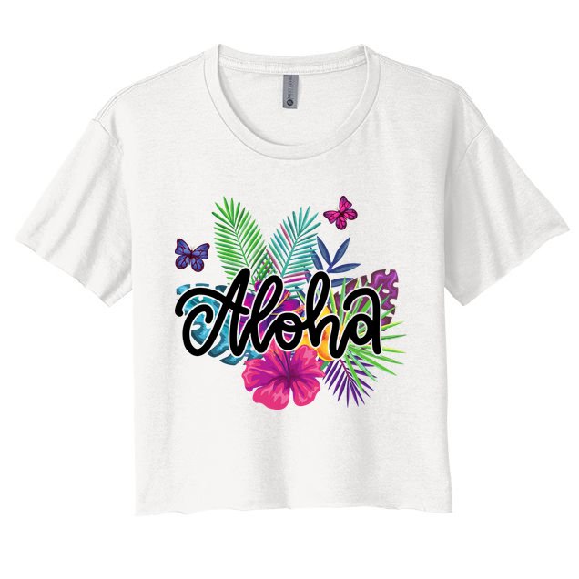 Aloha Hawaii Tropical Beach Crop Top