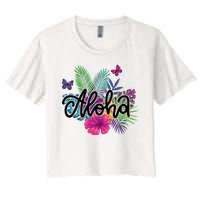 Aloha Hawaii Tropical Beach Women's Crop Top Tee