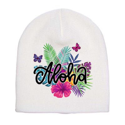 Aloha Hawaii Tropical Beach Short Acrylic Beanie