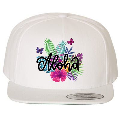 Aloha Hawaii Tropical Beach Wool Snapback Cap