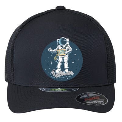 Astronaut Hitchhiking To Earth Flexfit Unipanel Trucker Cap