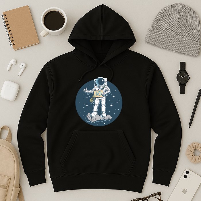 Astronaut Hitchhiking To Earth Hoodie