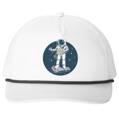 Astronaut Hitchhiking To Earth Snapback Five-Panel Rope Hat