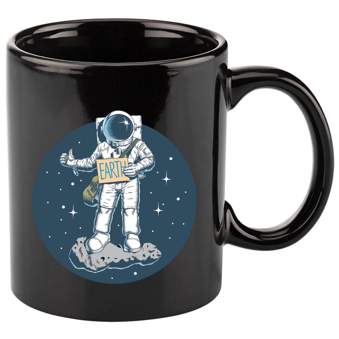 Astronaut Hitchhiking To Earth 11oz C Handle Ceramic Mug