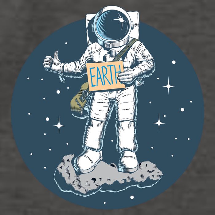 Astronaut Hitchhiking To Earth Vector Backpack