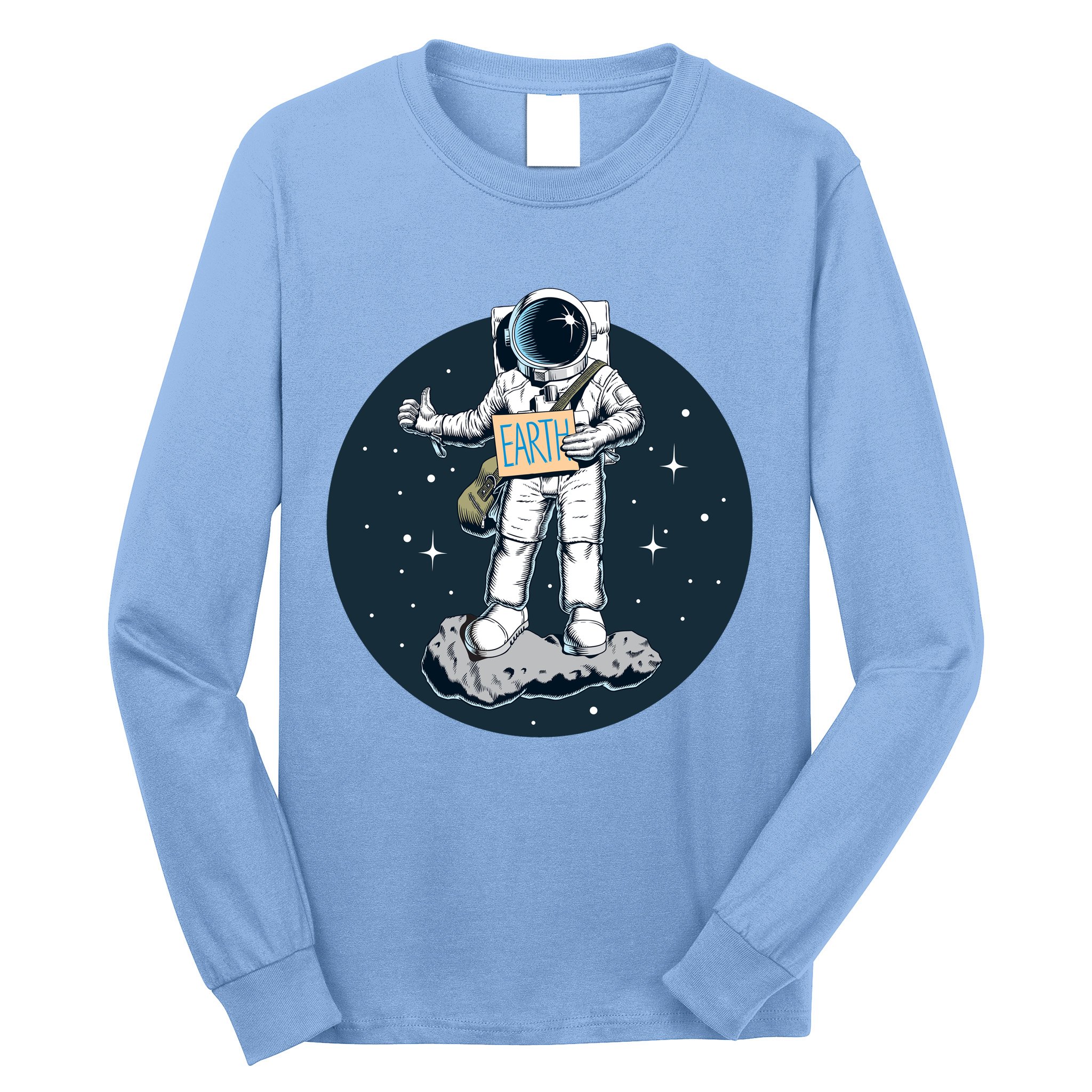 Astronaut Hitchhiking To Earth Long Sleeve Shirt