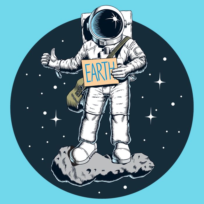Astronaut Hitchhiking To Earth Premium T-Shirt