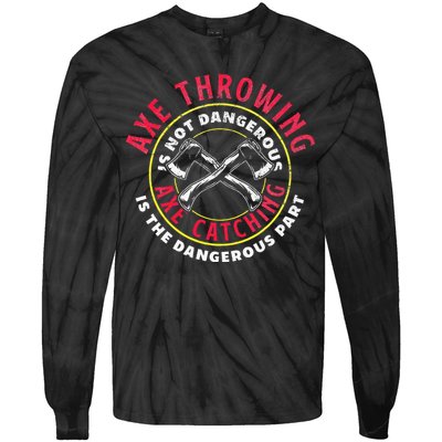 Axe Hatchet Throwing Ax Thrower Axe Catching Tie-Dye Long Sleeve Shirt