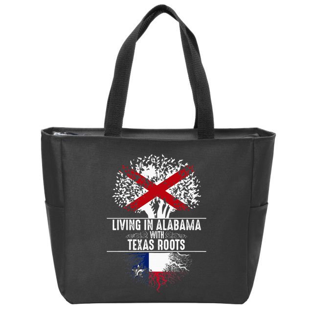 Alabama Home Texas Roots State Tree Flag Love Gift Zip Tote Bag