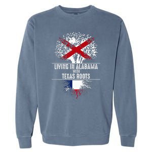 Alabama Home Texas Roots State Tree Flag Love Gift Garment-Dyed Sweatshirt