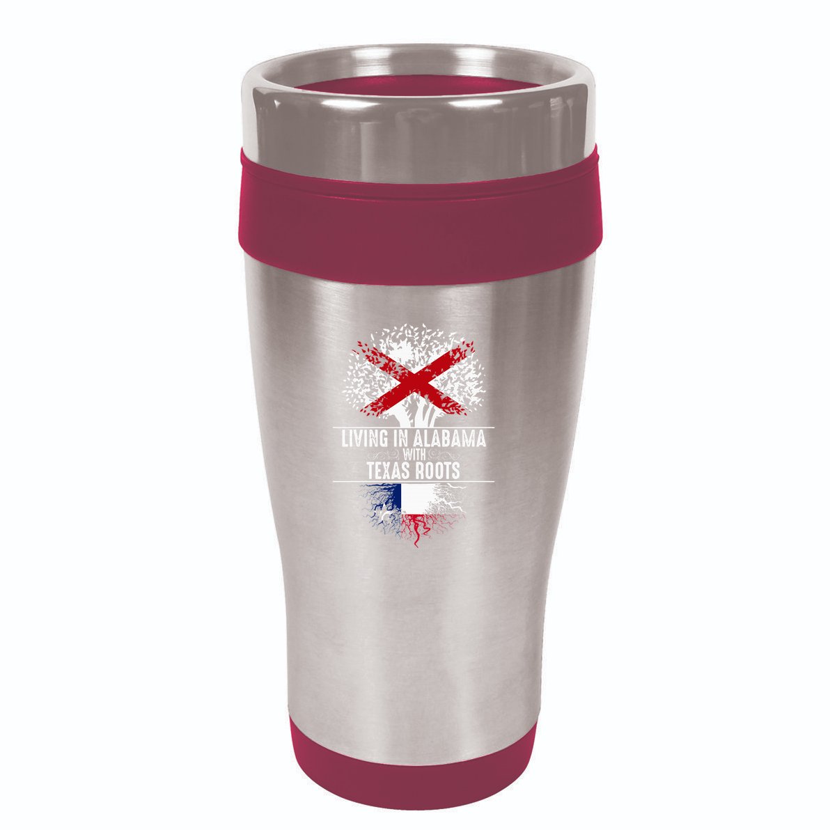 Alabama Home Texas Roots State Tree Flag Love Gift 16oz Travel Tumbler