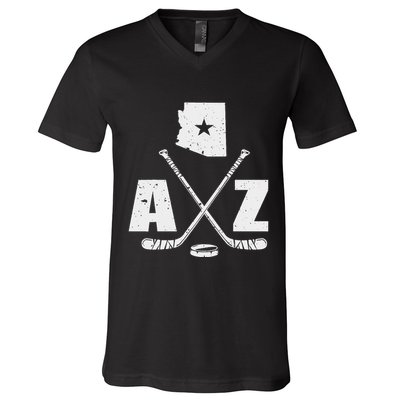 Az Hockey The State Of Arizona Ice Hockey V-Neck T-Shirt
