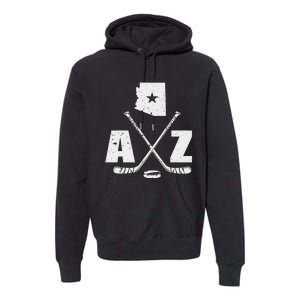 Az Hockey The State Of Arizona Ice Hockey Premium Hoodie