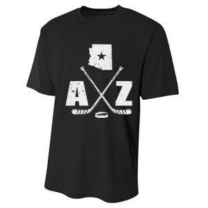 Az Hockey The State Of Arizona Ice Hockey Performance Sprint T-Shirt