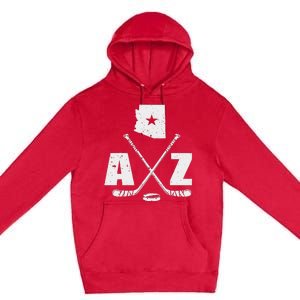 Az Hockey The State Of Arizona Ice Hockey Premium Pullover Hoodie