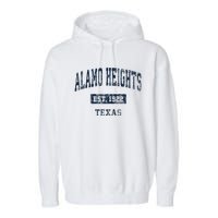 Alamo Heights Texas Tx Vintage Sports Established Gift Garment-Dyed Fleece Hoodie