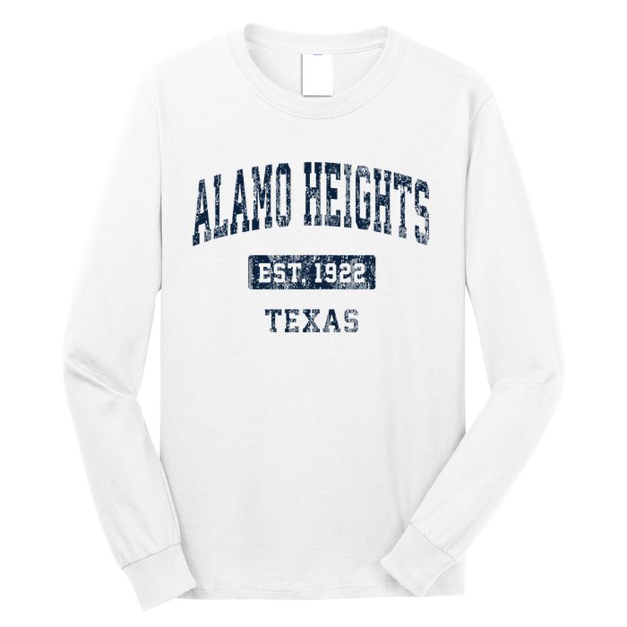 Alamo Heights Texas Tx Vintage Sports Established Gift Long Sleeve Shirt