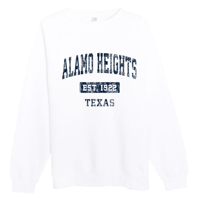 Alamo Heights Texas Tx Vintage Sports Established Gift Premium Crewneck Sweatshirt