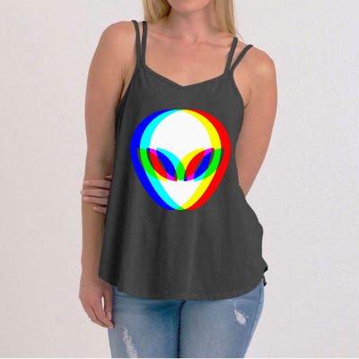 Alien Head Trippy Vaporwave Techno Rave Edm Women's Strappy Tank