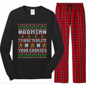 Admin Here To Delete Your Cookies Ugly Christmas Cute Gift Long Sleeve Pajama Set