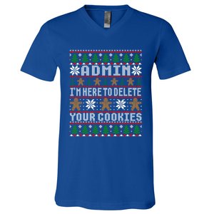 Admin Here To Delete Your Cookies Ugly Christmas Cute Gift V-Neck T-Shirt