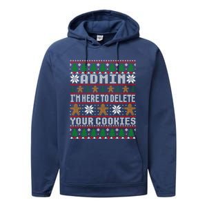 Admin Here To Delete Your Cookies Ugly Christmas Cute Gift Performance Fleece Hoodie