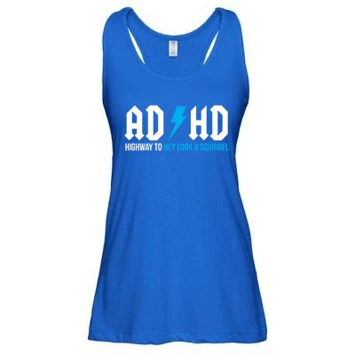 Adhd Highway To Hey Look A Squirrel Funny Adhd Funny Gift Ladies Essential Flowy Tank