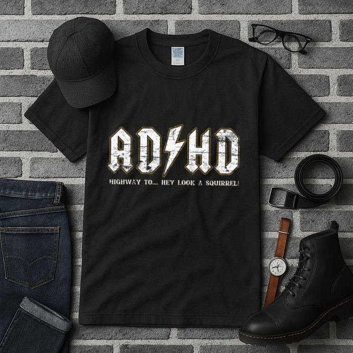 Adhd Highway To Hey Look A Squirrel Hyperactivity Disorder Tall T-Shirt