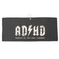 Adhd Highway To Hey Look A Squirrel Hyperactivity Disorder Large Microfiber Waffle Golf Towel