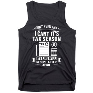 Accounting Humor Tax Payer I Cant Its Tax Season Accountant Tank Top