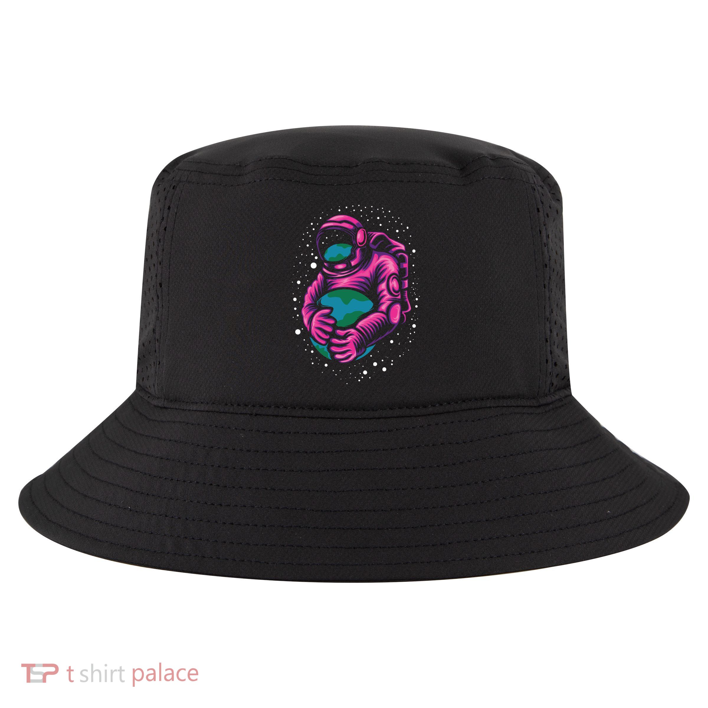 Astronaut Holding The Earth Close Cool Comfort Performance Bucket Hat