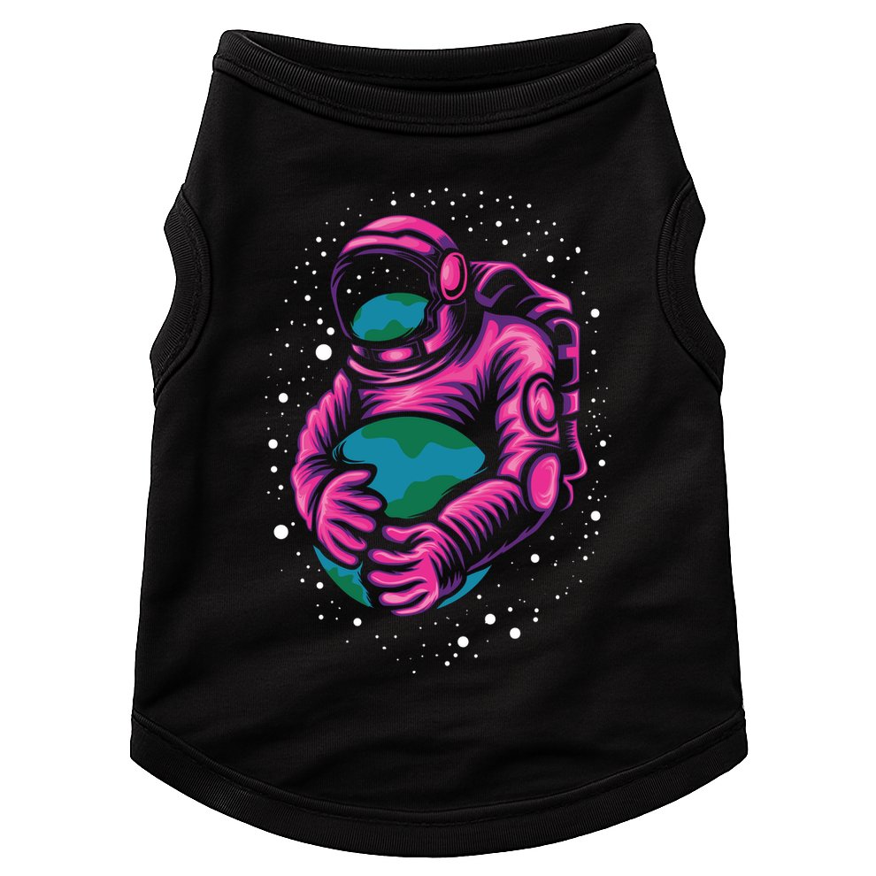 Astronaut Holding The Earth Close Doggie Tank