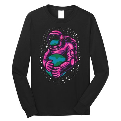 Astronaut Holding The Earth Close Long Sleeve Shirt