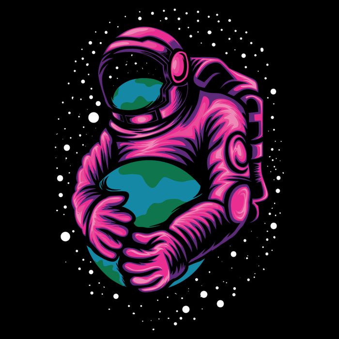Astronaut Holding The Earth Close Impact Tech Backpack