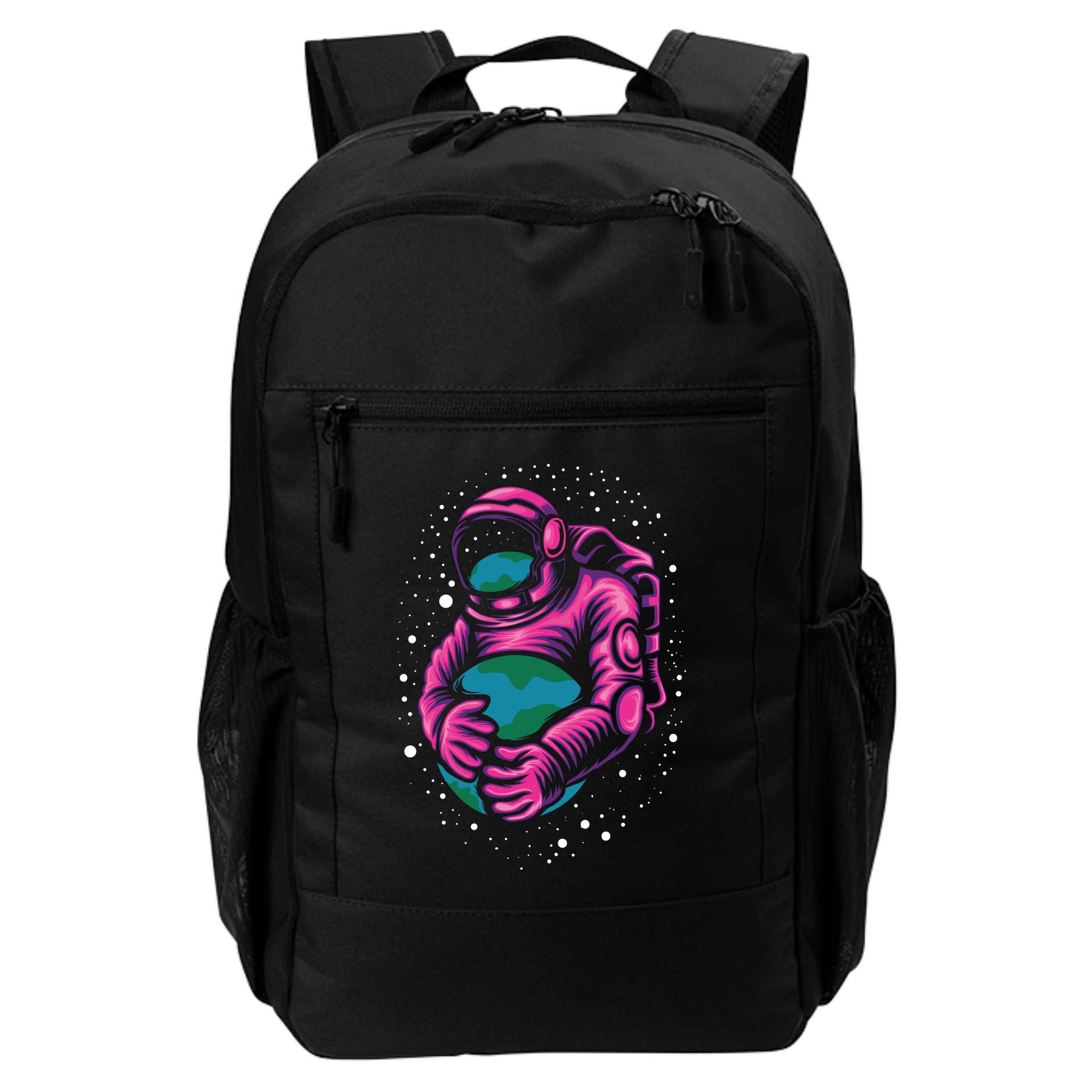 Astronaut Holding The Earth Close Backpack