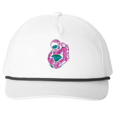 Astronaut Holding The Earth Close Snapback Five-Panel Rope Hat