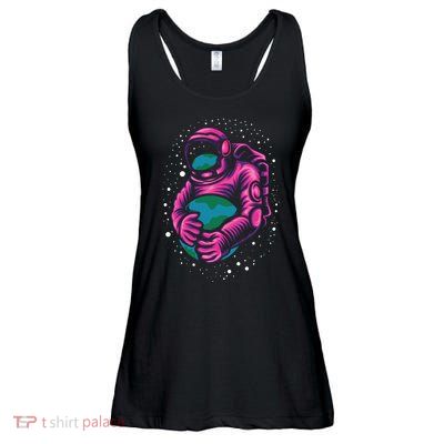 Astronaut Holding The Earth Close Ladies Essential Flowy Tank