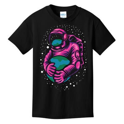 Astronaut Holding The Earth Close Kids T-Shirt