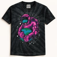 Astronaut Holding The Earth Close Kids Tie-Dye T-Shirt